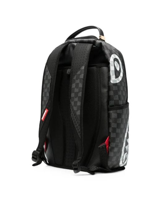 Sprayground Black Shark Drip Check Backpack for men