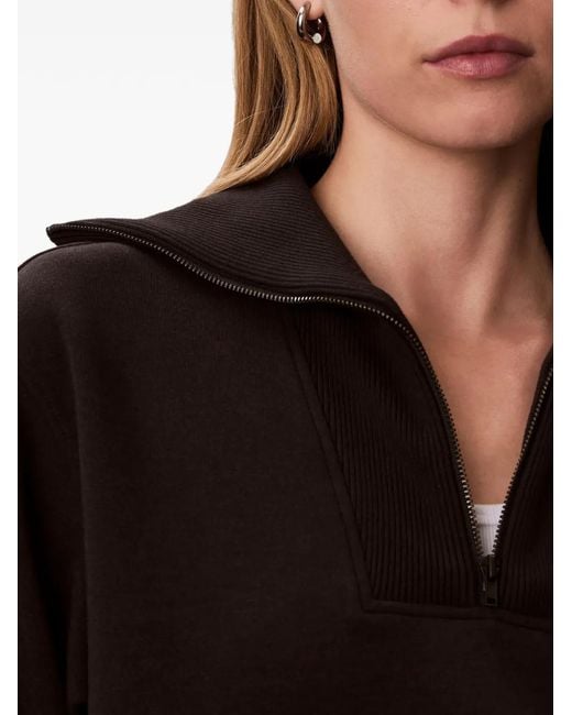 Calvin Klein Black Sweat Oversize À Col Zippé