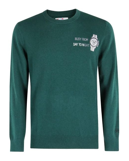 Mc2 Saint Barth Green Heron Graphic Sweater for men