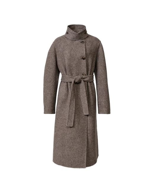 Fabiana Filippi Brown Belted Micro-Check Coat
