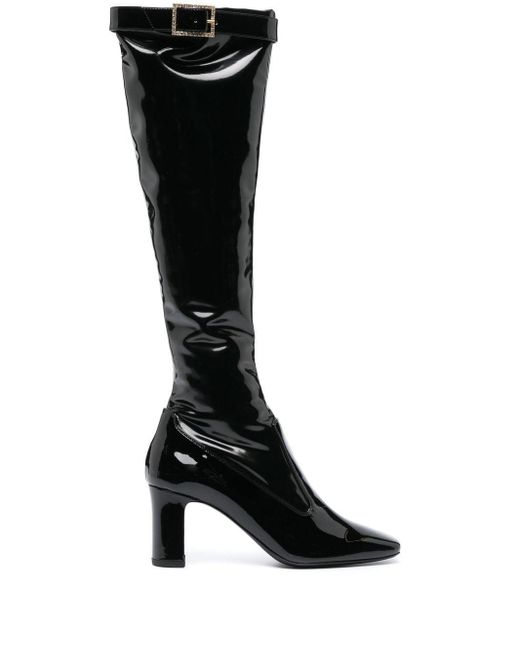 Saint Laurent Black Elle Knee-high Boots