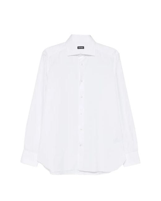 Zegna White Long-Sleeve Shirt for men