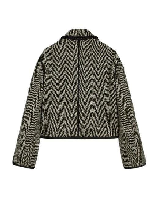 Jil Sander Green Sakko Mit Fischgrätenmuster