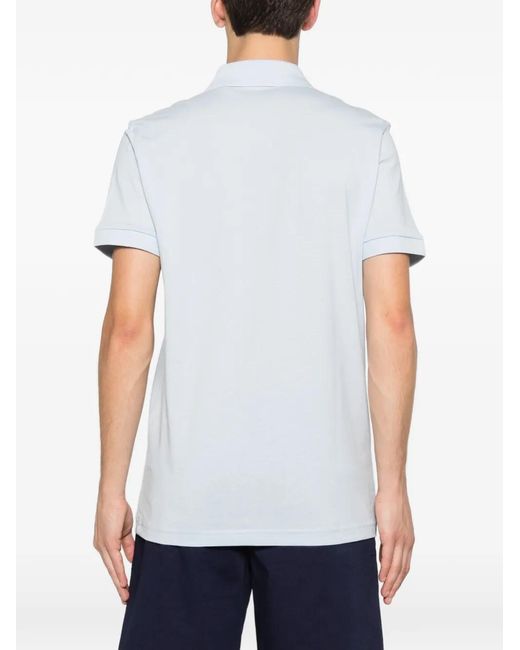 Boss Blue Logo-Print V-Neck T-Shirt for men