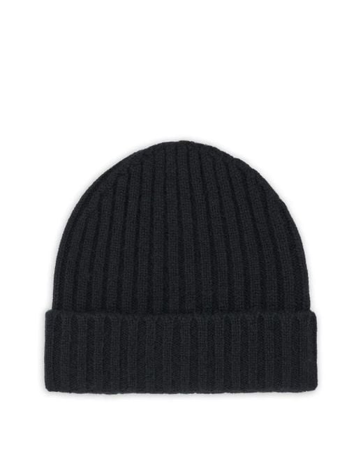 Boggi Gerippte Kaschmirbeanie in Black für Herren