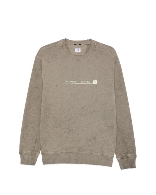 C P Company Natural Logo-Print Sweatshirt for men