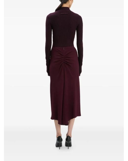 Top Stile Polo A Coste Con Collo Alto di Victoria Beckham in Black