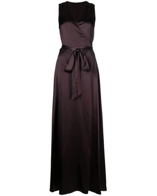Voz Purple Frontward Satin Maxi Dress