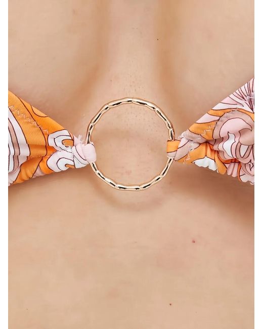 Melissa Odabash Natural Miami Ring-Detail Bikini Top
