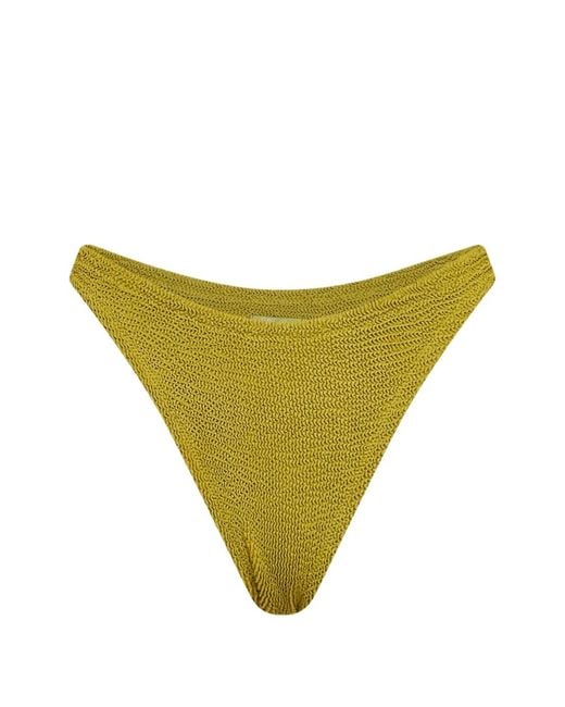 Mc2 Saint Barth Yellow Naomi Crinkle-Effect Bikini Bottoms