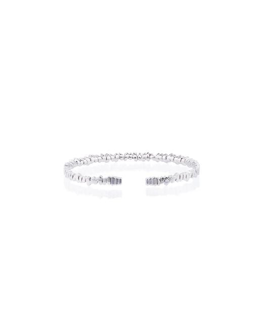 Suzanne Kalan White 18K And Diamond Fireworks Classic Baguette Bangle