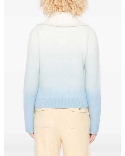 Casablanca Blue Gradient Zip-Up Cardigan