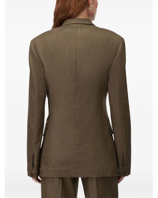 RETORI Brown Double-Breasted Peak-Lapel Wool Blazer