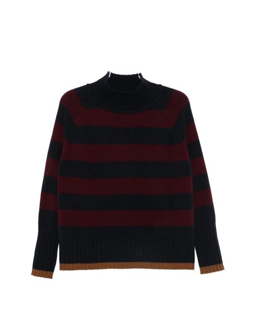 Be You Black Striped Roll-Neck Sweater