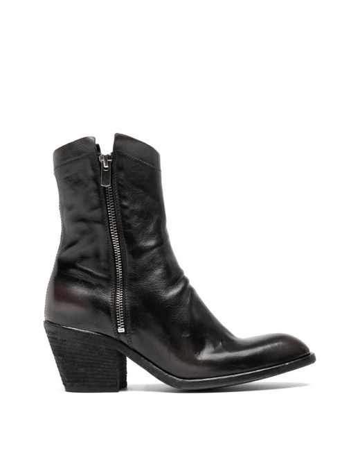 Officine Creative Black Sydney Side Zip Boots