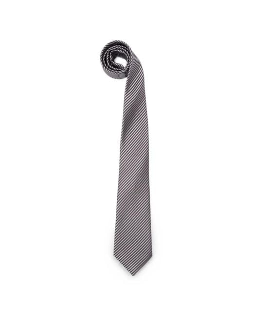 Giorgio Armani White Diagonal-Stripe Silk Tie for men