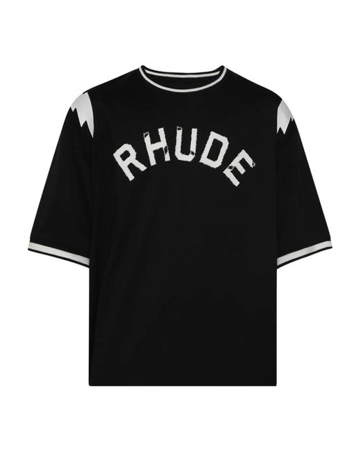 Rhude Black Lightning Ringer T-Shirt for men