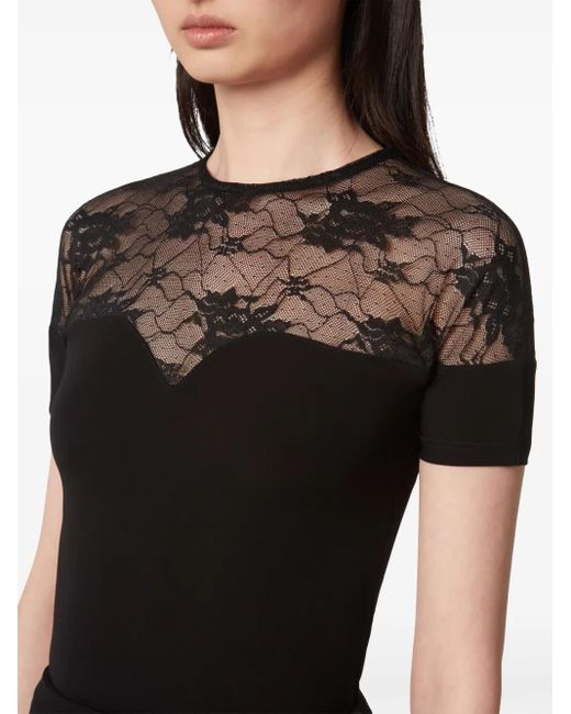 Nina Ricci レースインサート トップ Black