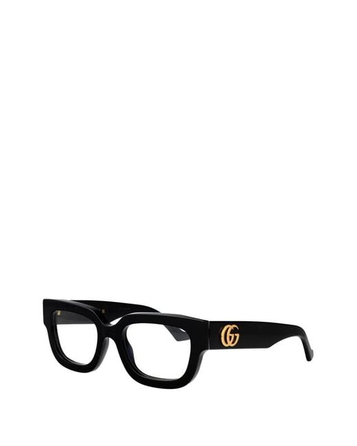 Gucci Black Double G Square-Frame Glasses