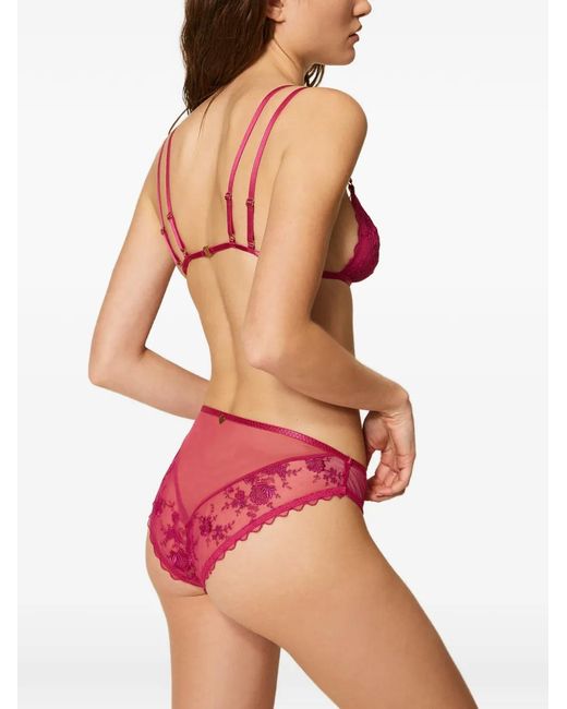 Twinset Pink Floral Tulle Triangle Bra