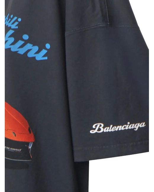 Balenciaga Blue Logo-print T-shirt