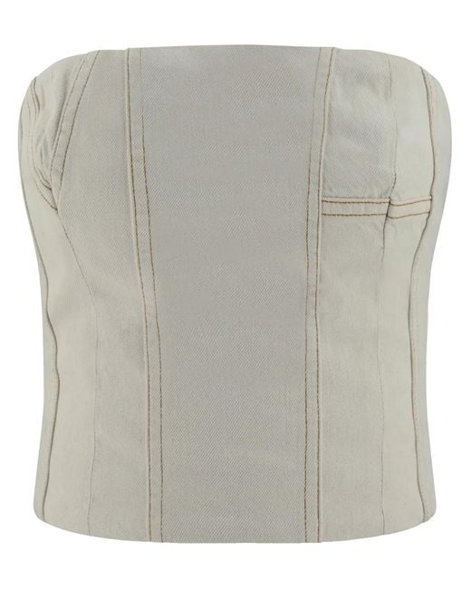 Amiri Gray Bustier Top