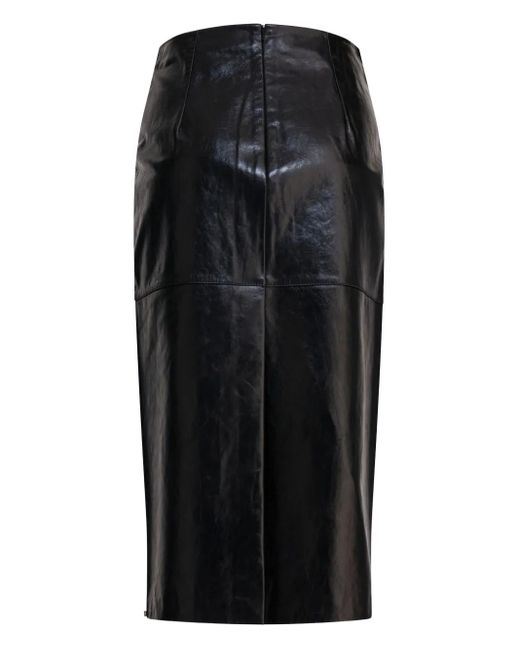 Max Mara Rok Met Leren Vlakken in het Black