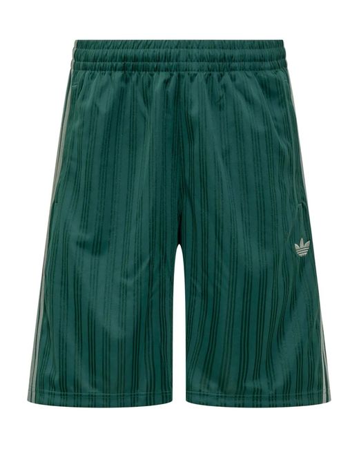 Adidas Green Three-Stripe Shorts for men