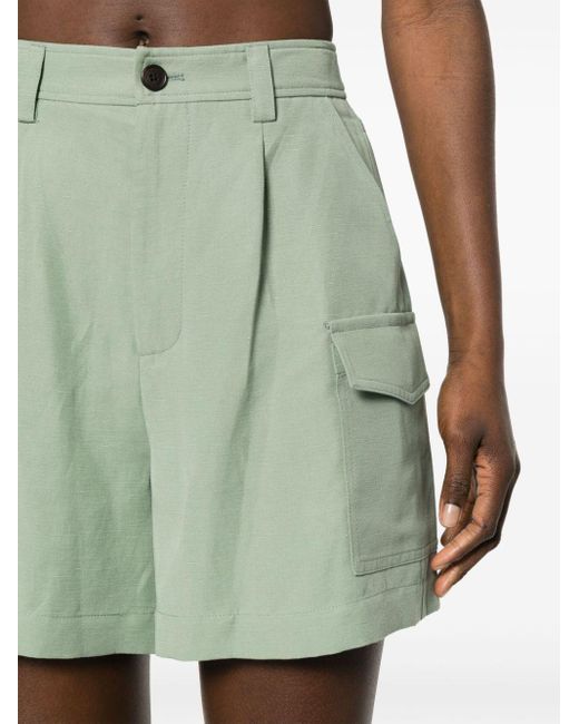 Woolrich Green Pleated Cargo Shorts