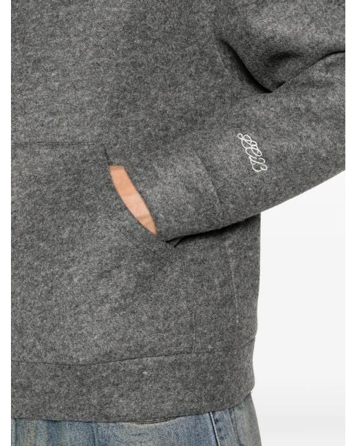 LC23 Men's Gray Zip-Up Hooded Jacket casual jackets