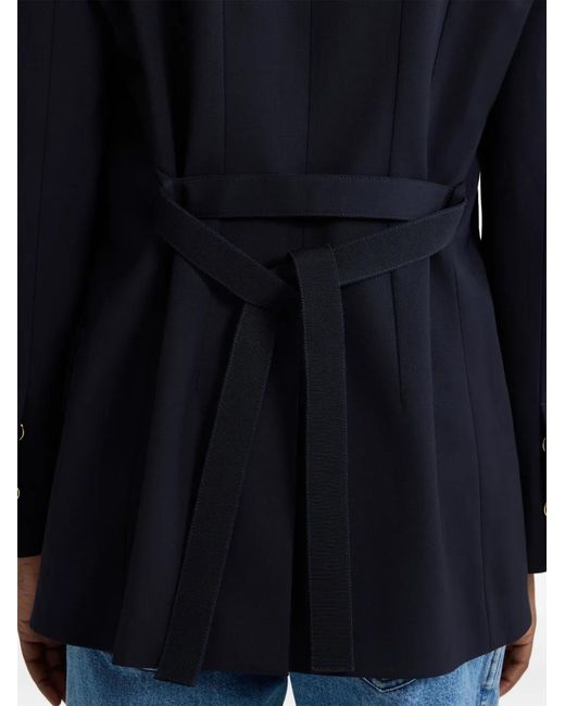 Patou Blue Belted Twill Jacket