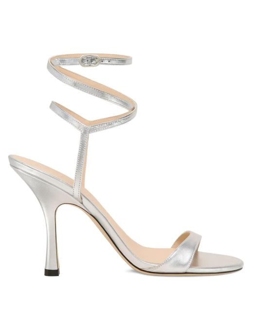 Stuart Weitzman White Sandalen Im Wickelstil