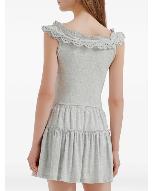 B+ AB Gray Broderie-Anglaise Ruffled Set