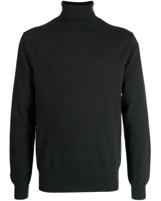 N.Peal Cashmere Black The Trafalgar Roll-neck Jumper for men