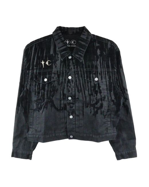 THUG CLUB Gelaagd Denim Jack in het Black voor heren