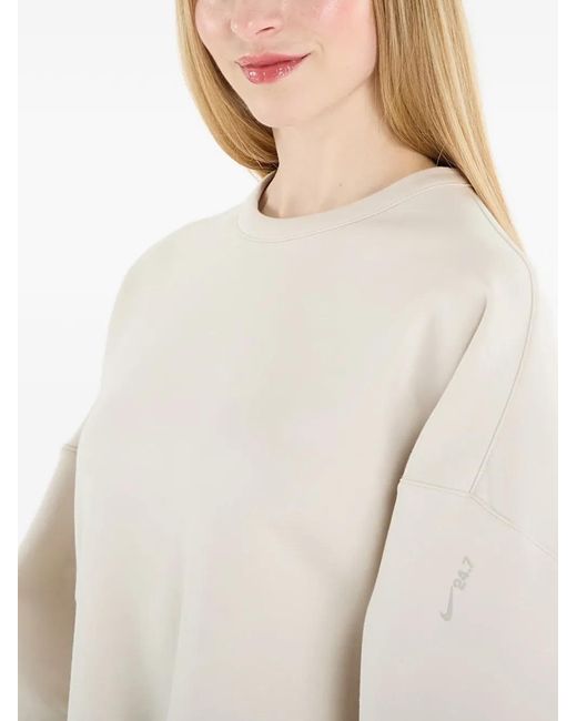 Nike White Pull À Effet D'Épaules Descendues
