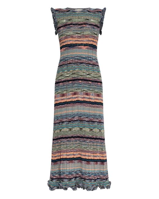 Vestido de punto a rayas Ulla Johnson de color Gray