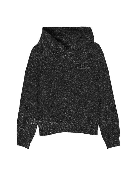 Mc2 Saint Barth Black Sweat À Capuche Mindy En Lurex