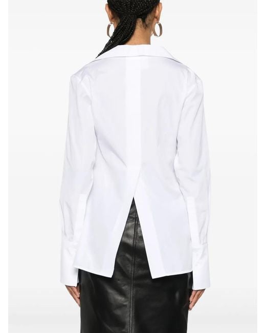 Givenchy White Wrap-Design Poplin Shirt