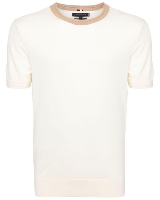 T-shirt a maglia fine di Tommy Hilfiger in White da Uomo