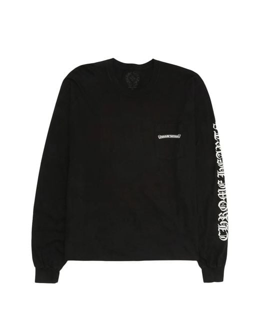 Chrome Hearts Black Scroll Logo-Detail Long-Sleeve T-Shirt for men