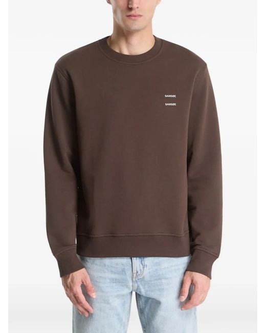 Samsøe & Samsøe Brown Logo-Print Sweatshirt for men