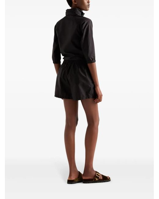 Prada Black Triangle-Logo Shorts
