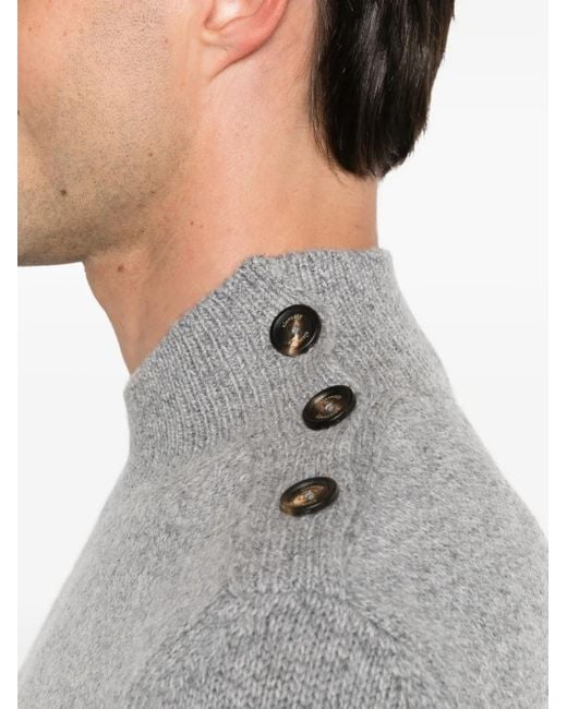 Eleventy Wollen Trui Met Knoopdetail in het Gray voor heren