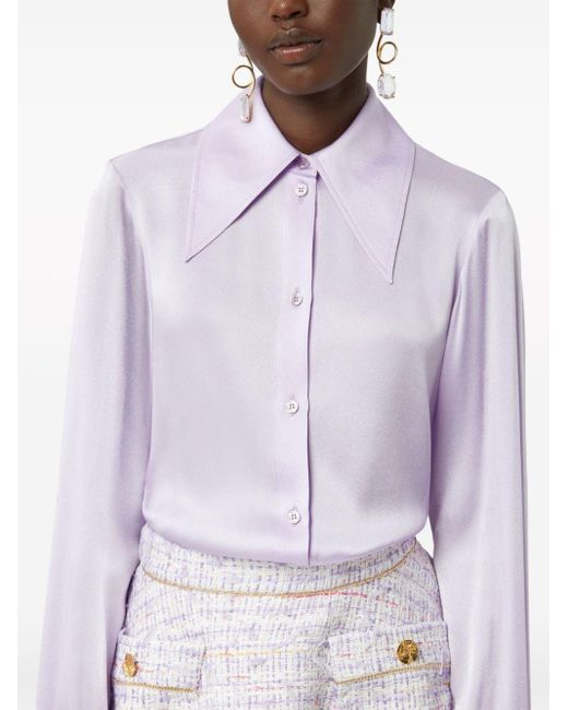 Camisa de manga larga con acabado satinado Nina Ricci de color Purple