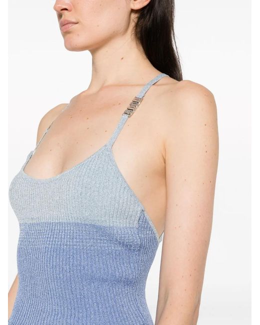 Gcds Blue Striped Degradé Minidress