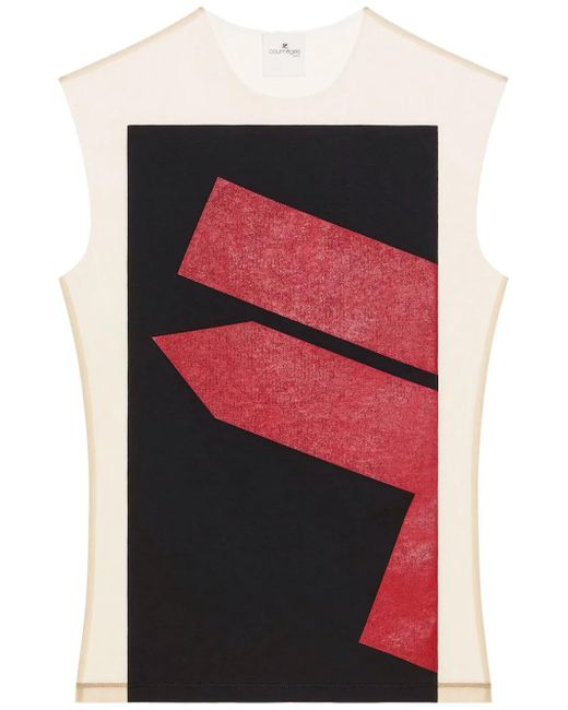 Courreges Red Illusion Tank Top for men
