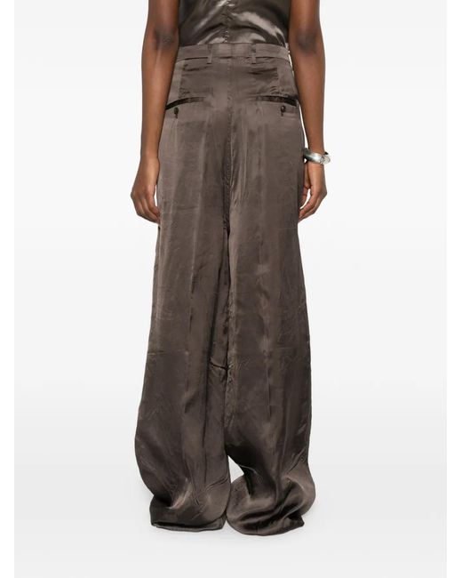Rick Owens Brown Flared Trousers