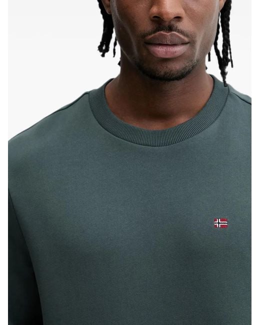 Napapijri Green Balis Logo-Patch Sweatshirt for men
