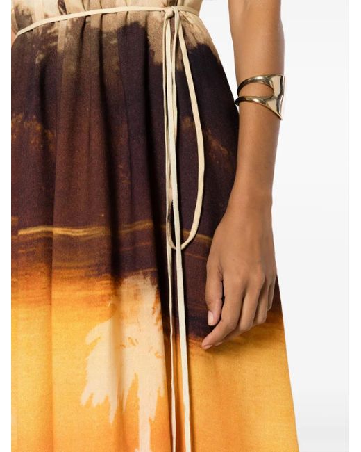 Lenny Niemeyer Orange Graphic-Print Midi Dress